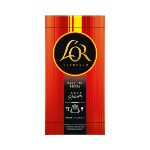 LOR Espresso Passione Rossa Imola Ristretto 12, Nespresso­ kompatibel, 10 Aluminium­ Kaffeekapseln, 52g